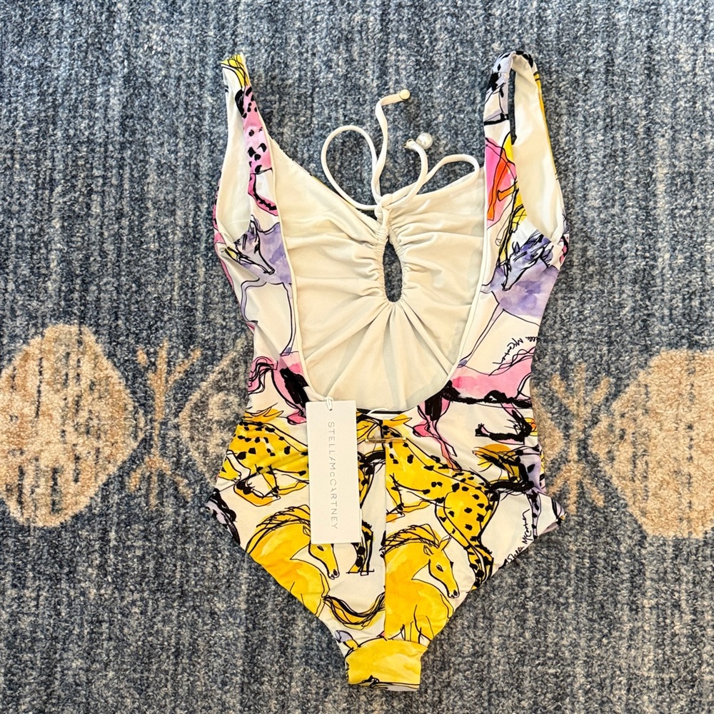 Stella McCartney Yellow and Pink Animal Print Swimsuit - Picture 3 of 5